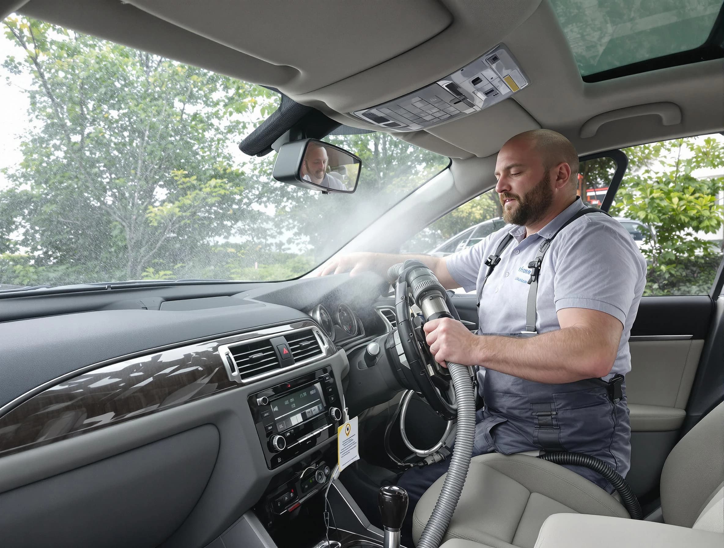 Leeds Air Duct Cleaning specialist performing professional car duct cleaning in Leeds