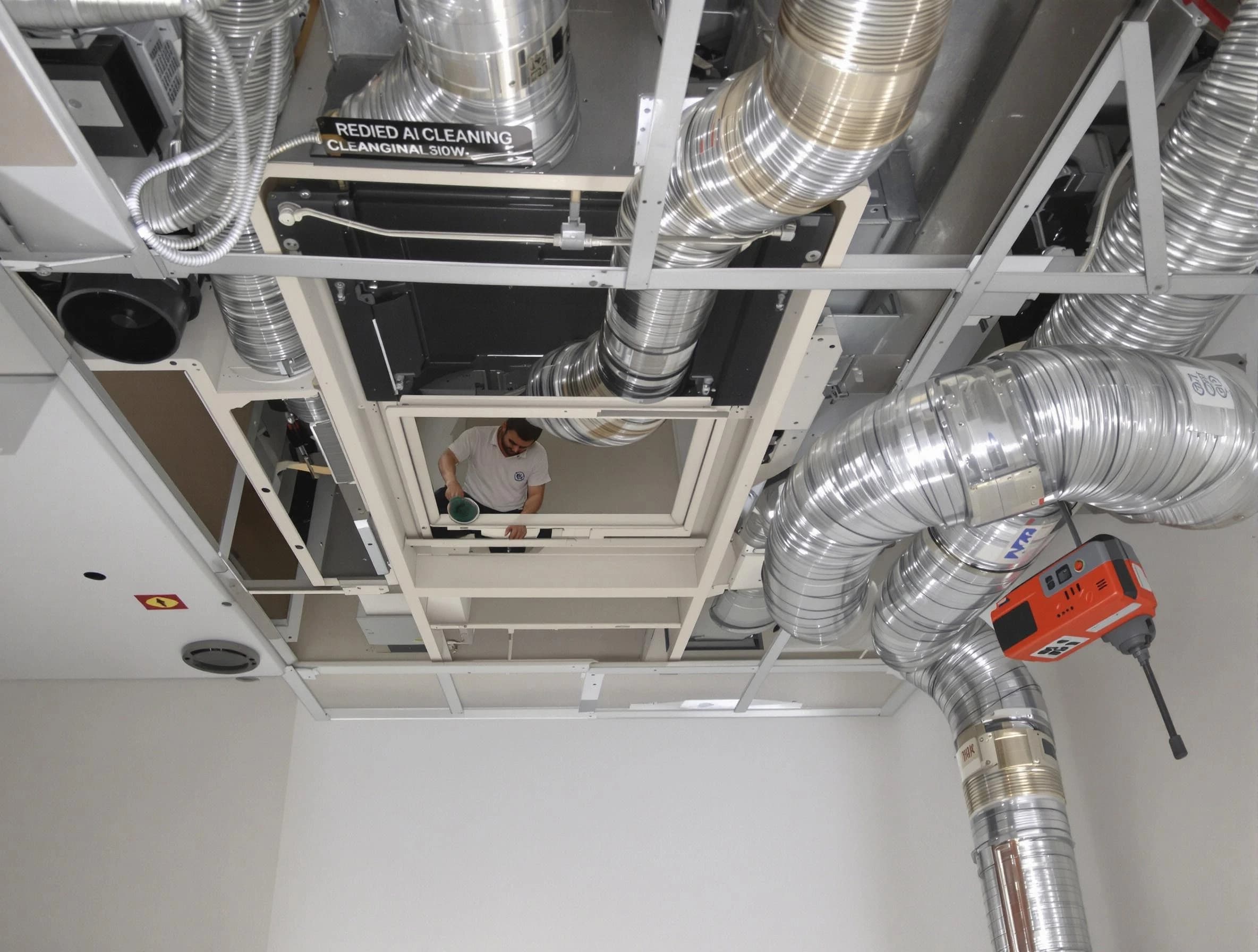 Leeds Air Duct Cleaning technician performing detailed central duct system cleaning in Leeds