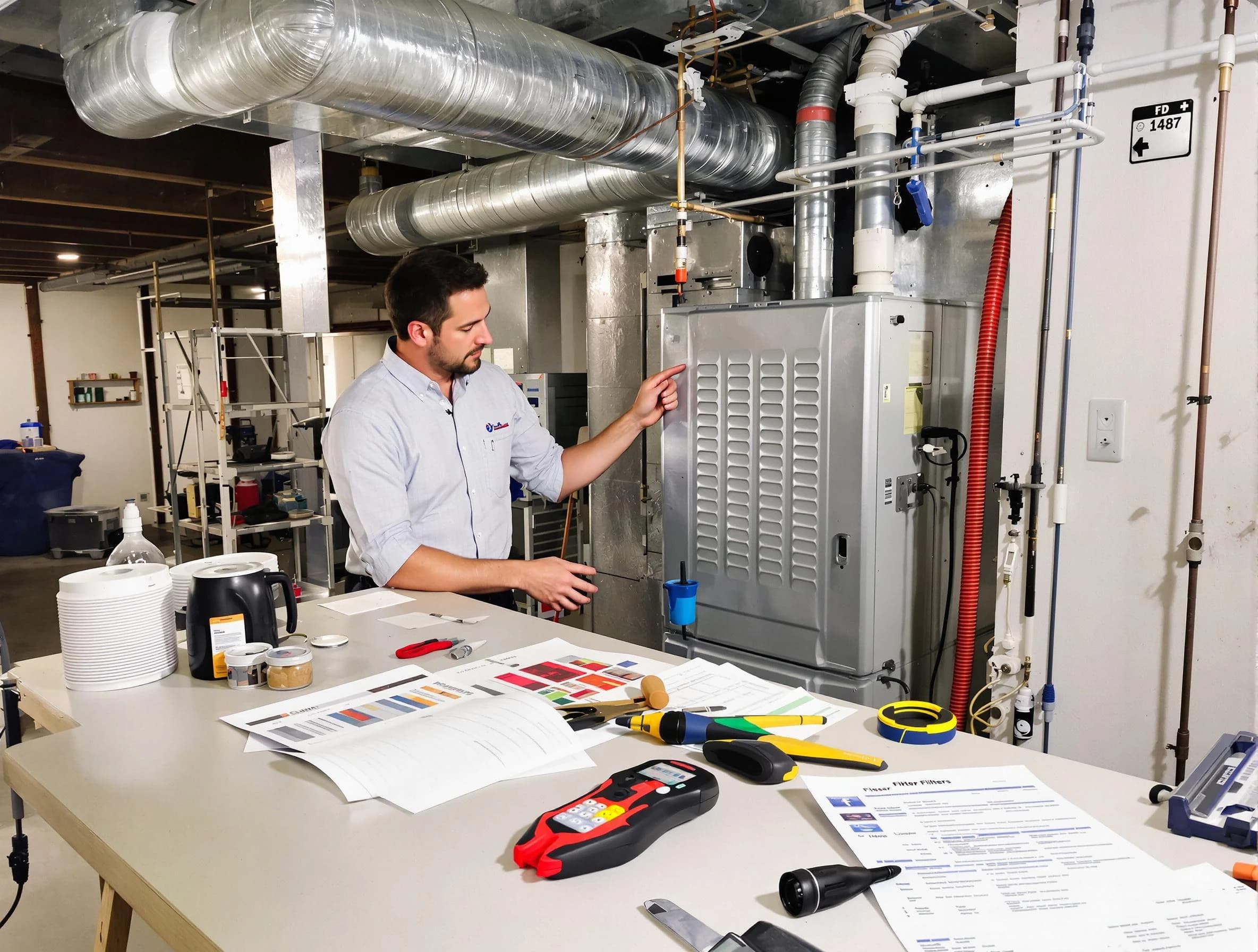 Leeds Air Duct Cleaning inspector conducting detailed filter system evaluation using professional diagnostic tools in Leeds