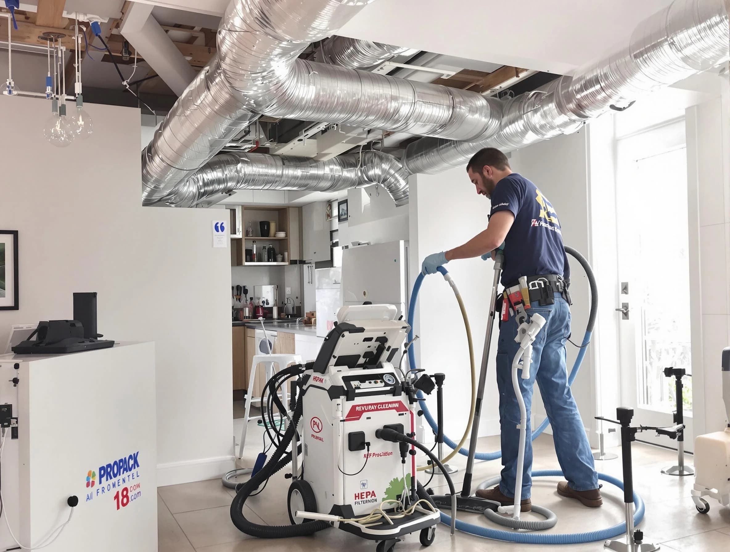 Leeds Air Duct Cleaning technician performing advanced pure duct cleaning with specialized equipment in Leeds