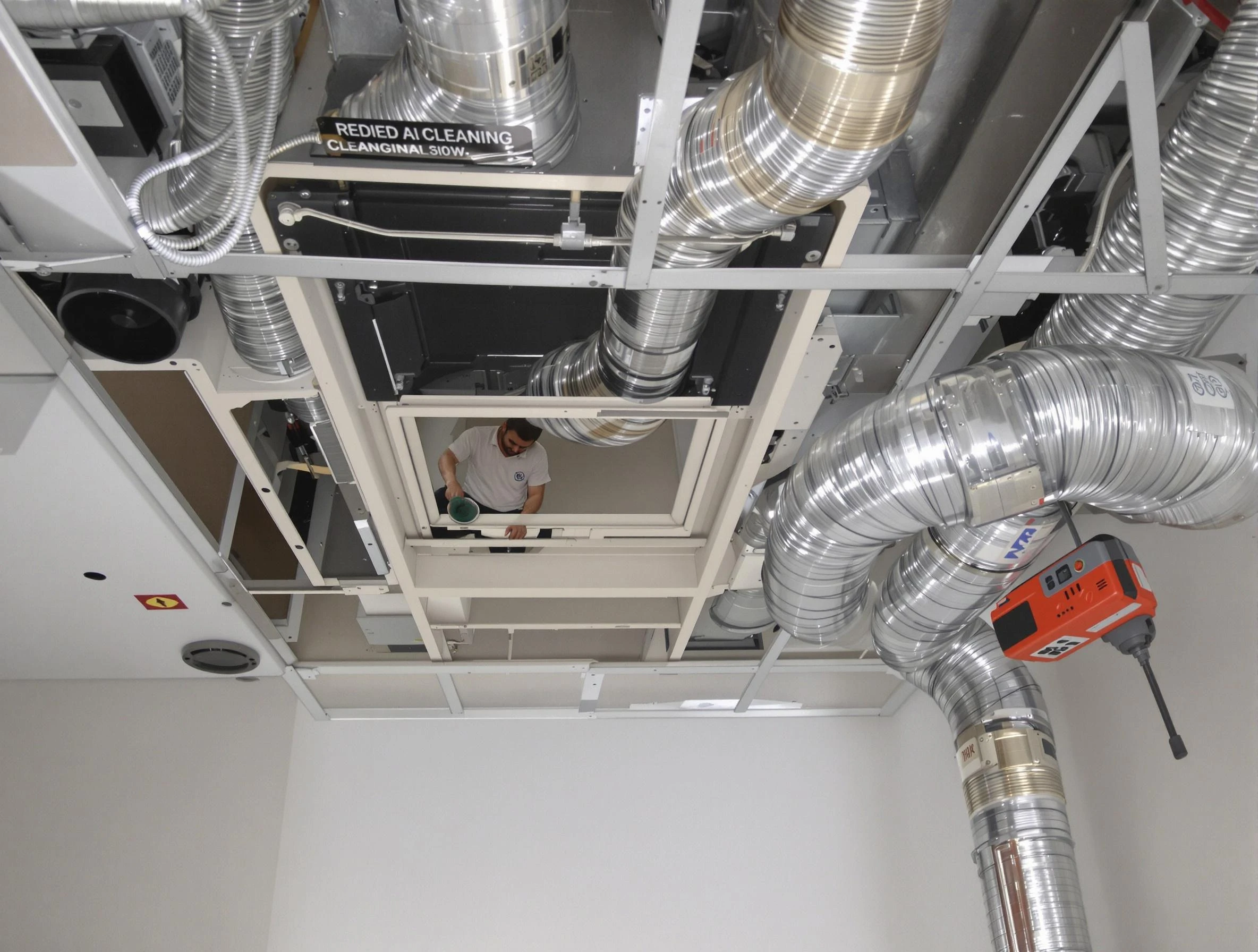 Leeds Air Duct Cleaning technician performing detailed central duct system cleaning in Leeds