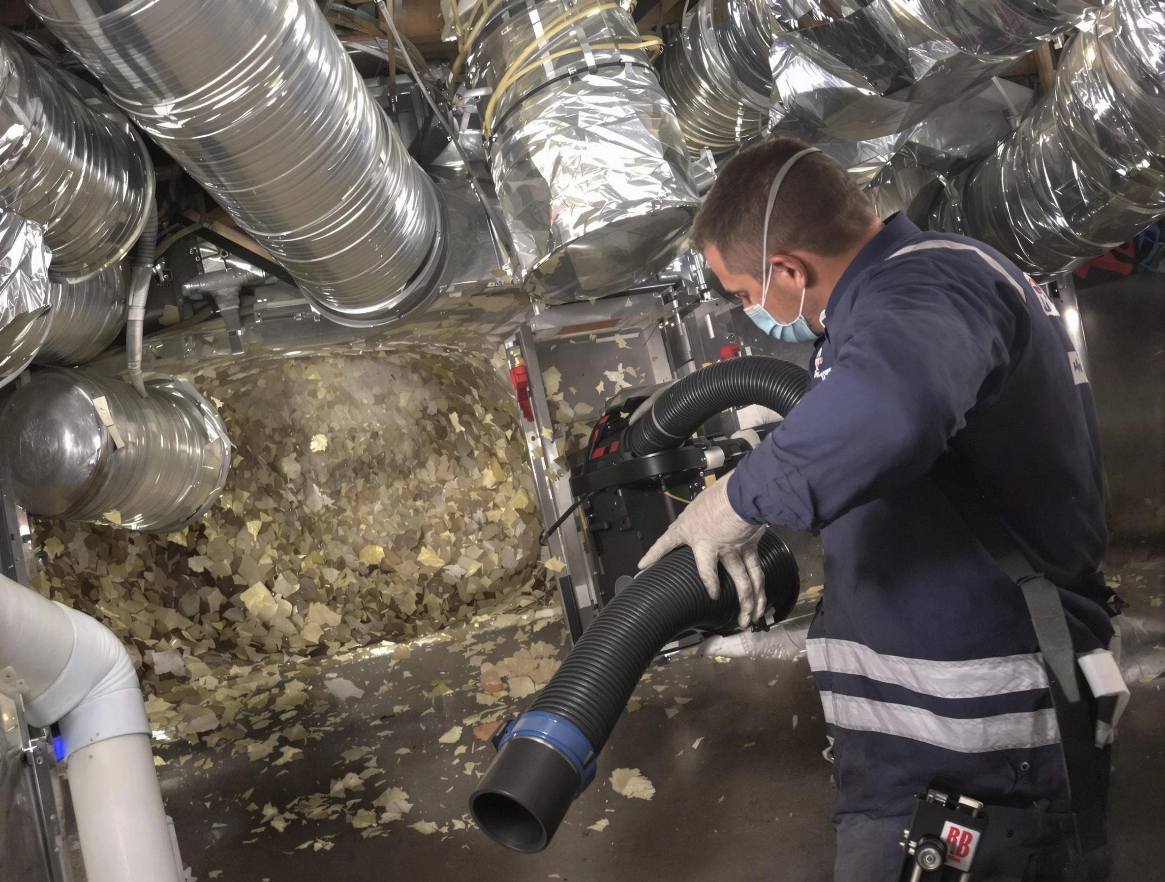 Leeds Air Duct Cleaning specialist operating negative pressure cleaning equipment for thorough duct maintenance in Leeds