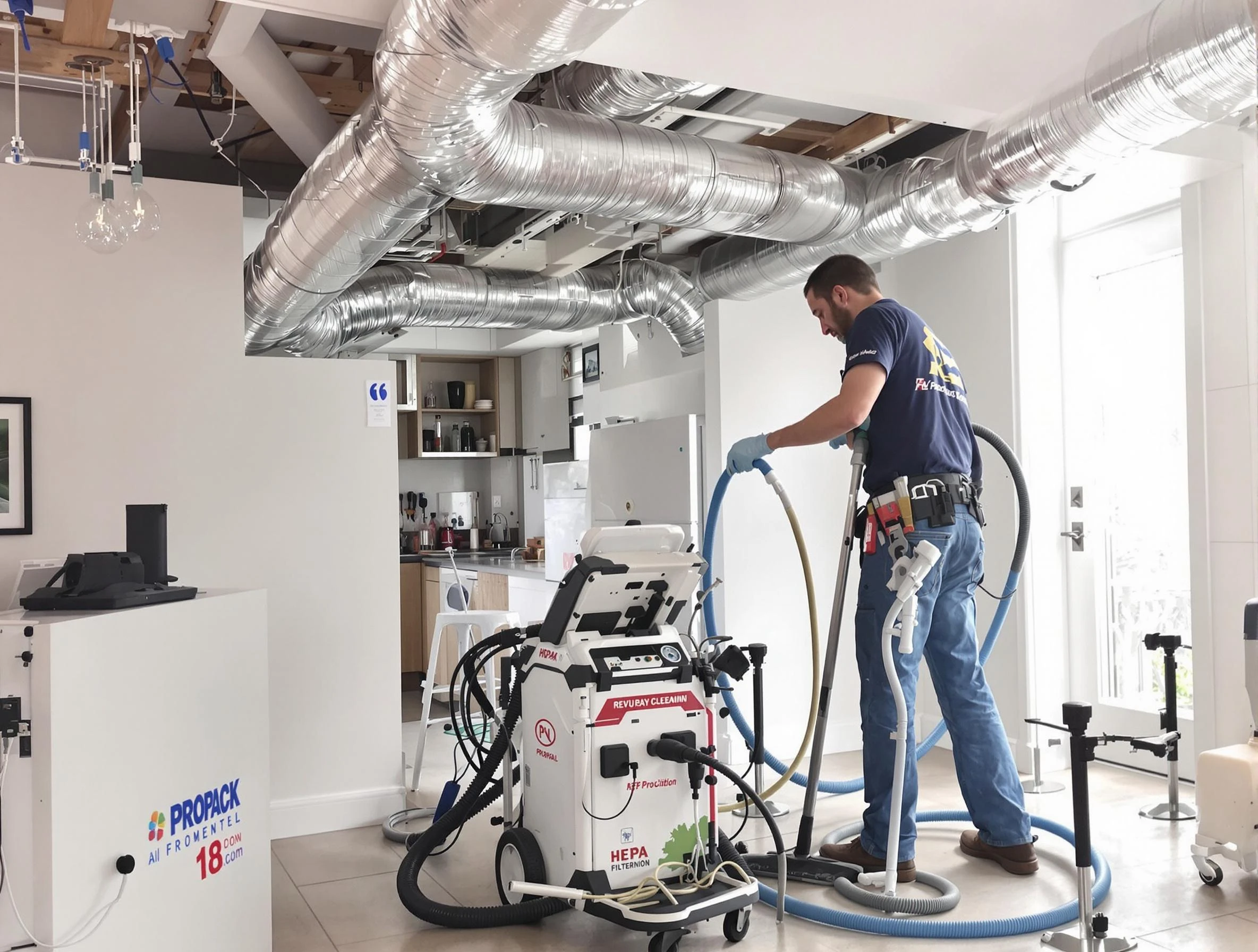 Leeds Air Duct Cleaning technician performing advanced pure duct cleaning with specialized equipment in Leeds